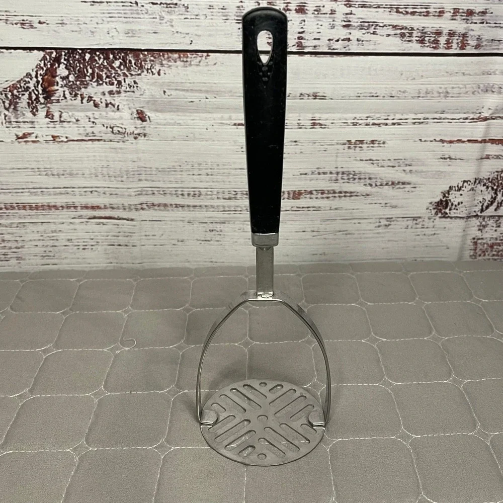 Ekco Vintage Stainless Steel Potato Vegetable Smasher Black‎ Handle Made in USA